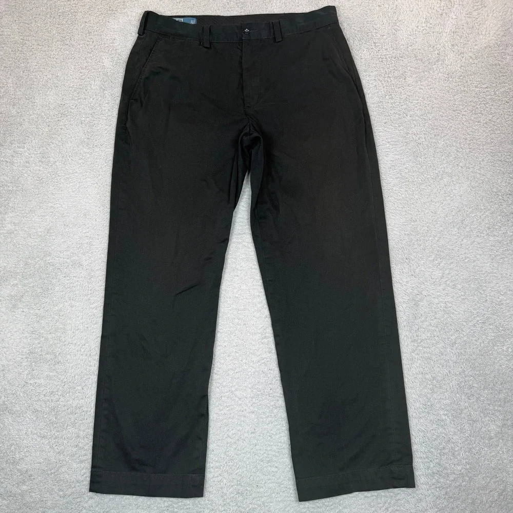 Vintage Polo Ralph Lauren Mens Preston Pant Black Cotton Chino Straight 34x30